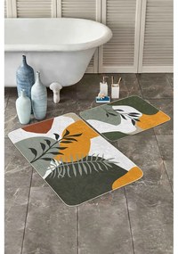Covorașe de baie verde 2 buc. din catifea 60x100 cm Illustrated Autumn – Mila Home