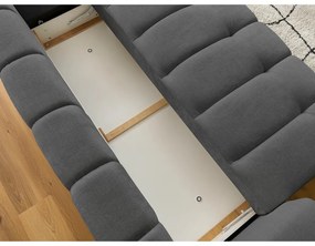 Canapea gri închis extensibilă/cu spațiu de depozitare 251 cm Fuji – Bobochic Paris