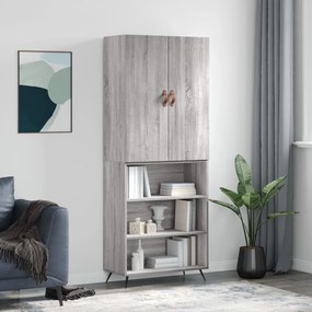 vidaXL Dulap înalt, gri sonoma, 69,5x34x180 cm, lemn compozit