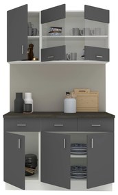 Set Bucatarie Karo V3, Antracit/Alb, Blat Thermo 28 mm, L 120 cm