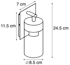 Lampă de perete exterioară modernă inteligentă neagră inclusiv wifi ST64 - Rullo