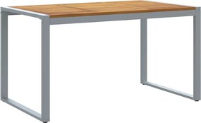 vidaXL Masă de Grădină Gri 140 x 80 x 75 cm Lemn Solid de Acacia