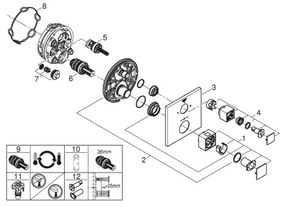 Baterie termostatică GROHE Grohtherm Cube 24154000, crom lucios