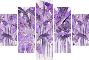Tablou - Frunze violet în tencuială (150x105 cm)