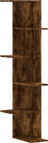 vidaXL Raft colț perete stejar fumuriu 36,5x36,5x140cm lemn prelucrat