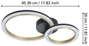 Plafonieră LED dimabilă Eglo 901223 CALLIERA LED/12W/230V negru/auriu