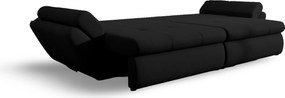 Canapea extensibilă dumonde cu ladă de depozitare si sezut confortabil din spuma high-density, Loana Euphoria Black 300x100 cm