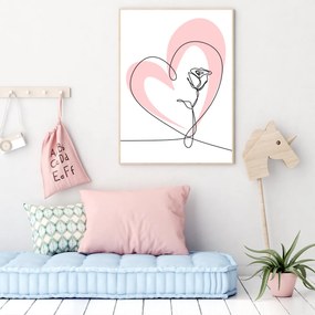 Poster - Heart & Rose (A4)