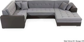Colțar lemn masiv Formă U Extensibil Damasc 340x190cm Personalizabil
