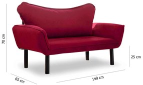 Canapea extensibilă două locuri Chatty (bordo). 1062613