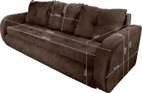 Canapea extensibila Siena, 230x97x78 cm, cu lada de depozitare, Maro
