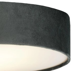 Plafoniera moderna cu abajur din catifea gri Drum 3L, 50cm
