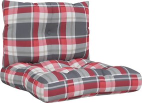 vidaXL Perne pentru paleți 2 buc. roșu țesătură cu model în carouri