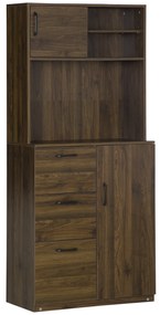 HOMCOM Dulap Modern cu 3 Sertare și Dulapioare, Mobilier de Cameră din Lemn, 80x40x178 cm, Alb | Aosom Romania
