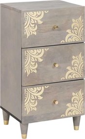 vidaXL Bufet cu sertar Gri și Aur 40 x 33 x 75 cm Lemn de mango solid