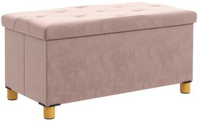 HOMCOM Banc de depozitare capat de pat pliabil volum 67 L capacitate de incarcare 120 kg cu capac 76L x 38l x 38H cm roz | Aosom Romania
