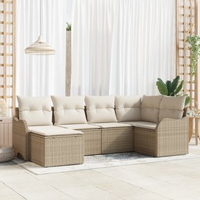 Set canapea de grădină vidaXL cu perne beige din ratan
