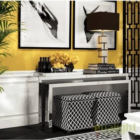 Covor modern din lana 100% APOLLO Negru/Alb 300x300 108537 HZ