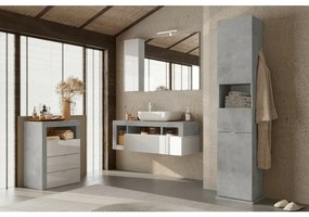 Dulap coloana mare LC Mobili Italia Hamburg baza pivotanta 35x180 cm finisaj gri beton