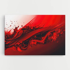 Tablou Canvas, 20x30cm, Dormitor si Living, Abstracte, Abstract cu linii, Smooth Red Color
