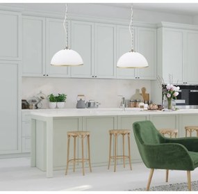 Lustră pe lanț SUGAR 1xE27/60W/230V alb/auriu