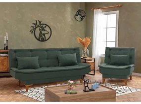 Set canapea fotoliu Syrma Tkm (verde). 1087984