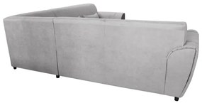 Canapea colțar extensibilă VISEU, orientare stânga, gri/negru, cu spațiu de depozitare, configurație în L