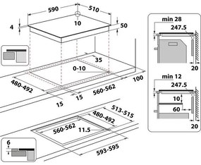 Plita vitroceramica incorporabila Whirlpool WL S7960 NE, 7200W, 4 zone, 18 trepte, FlexiCook, Timer, Inductie, Negru