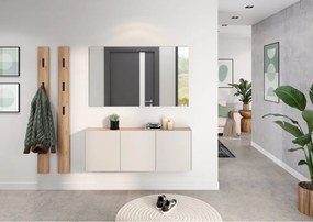 Dulap crem cu aspect de lemn de stejar suspendat 138x52x25 cm Libbiano – Germania