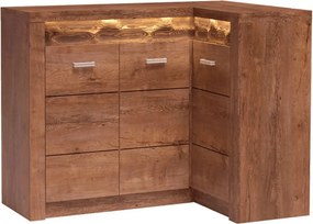 Comoda de colt INFINITY I-15, frasin deschis, PAL melaminat, 131/90x42