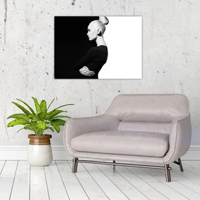 Tablou pe sticlă - O femeie à la yin și yang (70x50 cm)