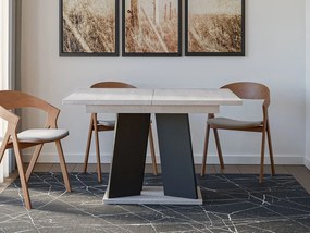 Masă sufragerie extensibilă 120 cm Jeremias (Gri + Negru) (pentru 4-6 persoane). 1105343
