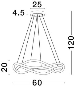 Lustra LED suspendata design modern JINAL Black 60cm