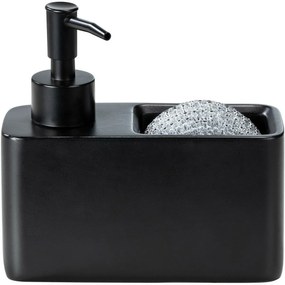 Dozator de detergent cu spațiu pentru burete Wenko Resa, negru,