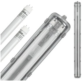 Corp de iluminat LED fluorescent industrial Brilagi OPTIMA T8 2xG13/18W/230V 6500K IP65 128 cm