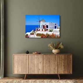 Tablou - Casă mică în Grecia (90x60 cm)