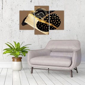 Tablou - Abstracție maro auriu N⁰1 (90x60 cm)