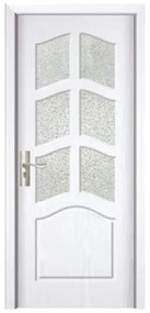 Usa Interior din MDF Novo Doors ND109, Cadru din Lemn Masiv, Geam Sablat, KIT COMPLET, Toc , Manere si balamale incluse (Culoare: Alb, Dimensiune: 80