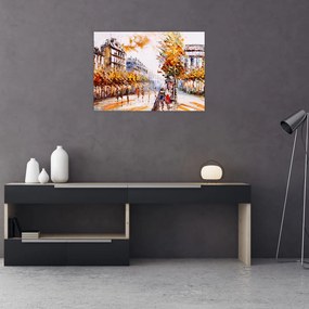 Tablou pe sticlă - Strada din Paris (70x50 cm)