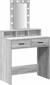 vidaXL Masă de Machiaj cu sertar Gri 79 x 41 x 140 cm Lemn compozit