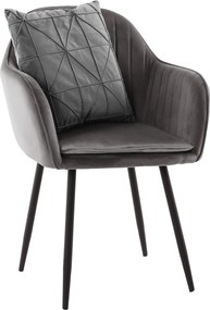 Fotoliu de design, ţesătură catifea gri, ZIRKON