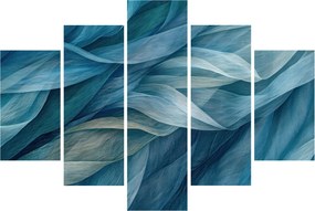 Tablou - Undele albastre și albe (150x105 cm)