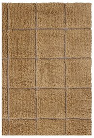 Covor tip traversă galben ocru țesut manual din lână 80x230 cm Mosaic Ochre – Lorena Canals