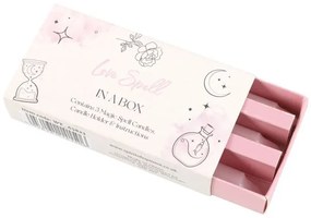 Set 3 lumanari roz pentru ritualuri de iubire 10.5 cm