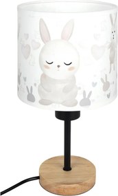 Brilagi - Lampă de masă BOBO WOOD 1xE27/25W/230V stejar/negru/alb/iepurași