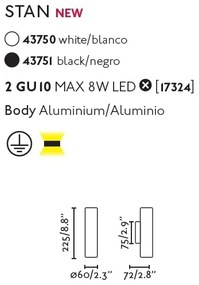 Aplica perete ambientala design modern STAN 2L neagra