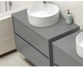 Dulap baie suspendat Cersanit Crea 80 pentru lavoar baie pe blat, gri