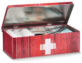 Cutie pentru depozitarea medicamentelor, First Aid, Metal Red, l26,2xA13,8xH8,2 cm