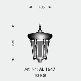 Stalp iluminat exterior din fier forjat, inaltime 86,2cm, AL6781