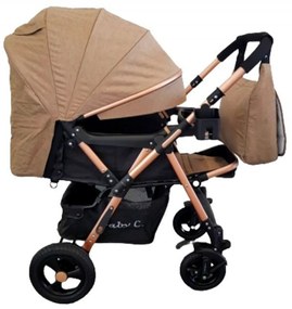 Carucior nou nascuti 2 in 1 BABY CARE™ PRO 511, Cu geanta bebe inclusa, Cadru aluminiu, Maner reversibil, Spatar reglabil in 5 trepte, Amortizoare,